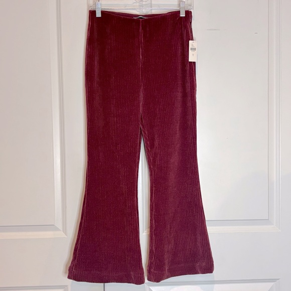 Anthropologie Pants - NWT Anthropologie Raspberry Pink Corduroy Ribbed Flare Pants S